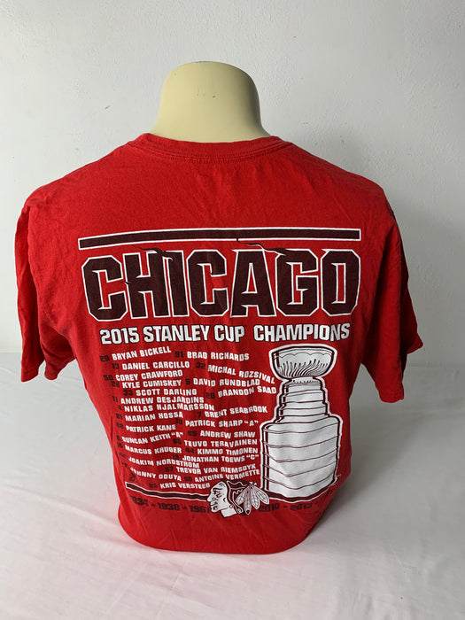 Reebok Mens Blackhawks 2015 Stanley Cup Shirt Size Large
