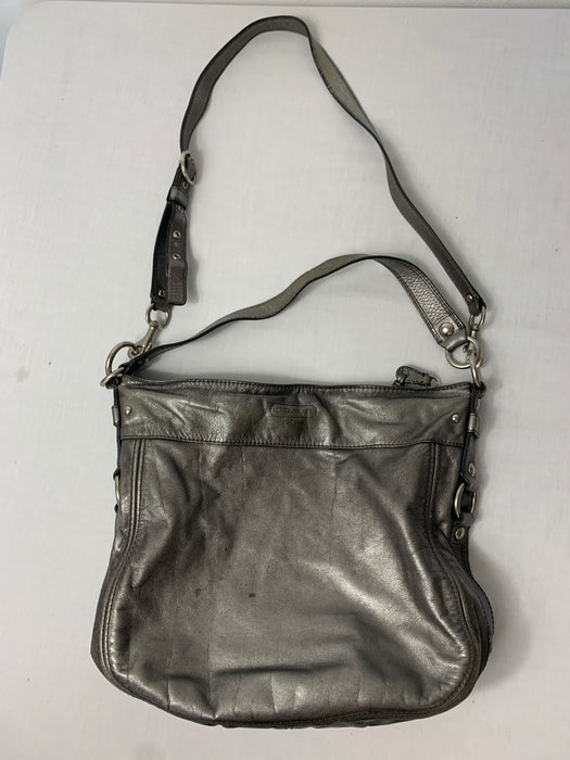 Coach | Bags | Silver Coach Purse 3 Pocket With Zip In Middle | Poshmark