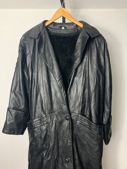 Long Leather Jacket Size Large