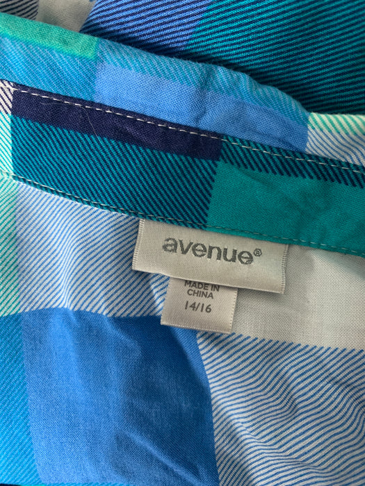Avenue Rayon Button Down Shirt Size 14/16
