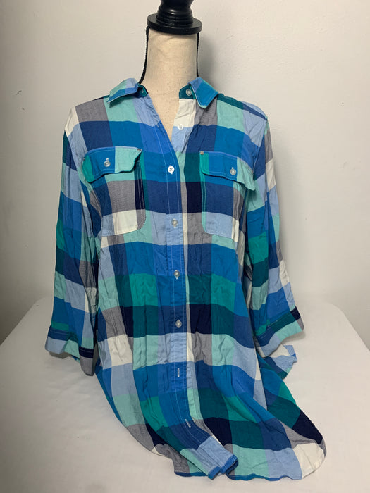 Avenue Rayon Button Down Shirt Size 14/16