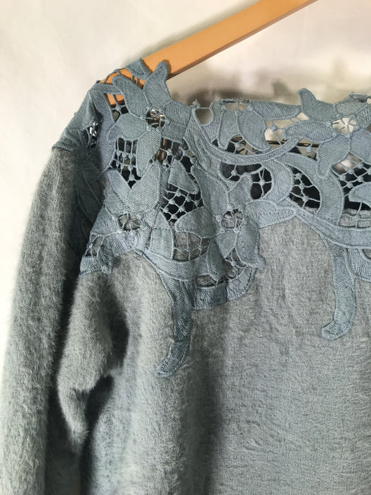 Fuzzy Blue Women's Sweater Medium