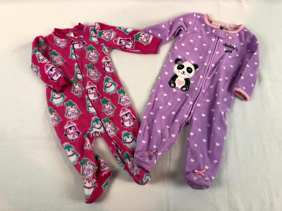 2 Piece Sleeper Footie Pajamas Bundle Size 3-6m