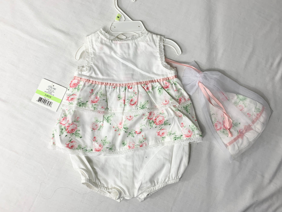 NWT Little Me Girls Dress and Hat Size 3mo