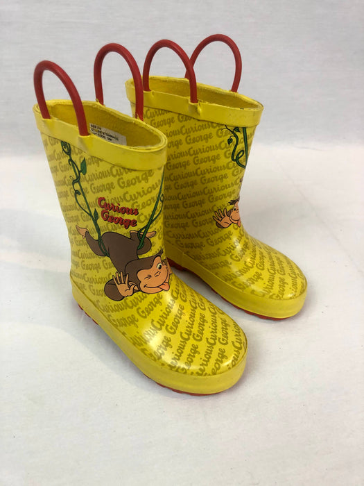 Curious George Yellow Rain Boots Size 7/8