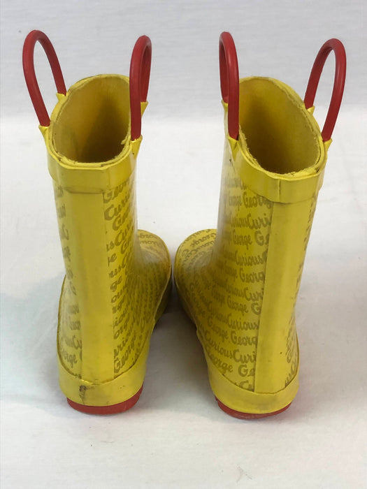 Curious George Yellow Rain Boots Size 7/8