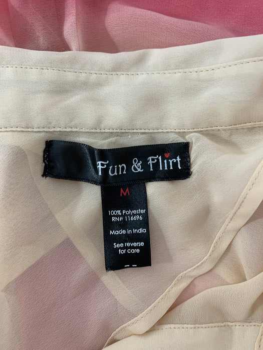Fun & Flirt Open Back Shirt Size Medium