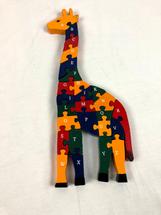 Multi Colored Giraffe ABC and 123 Puzzle Toy