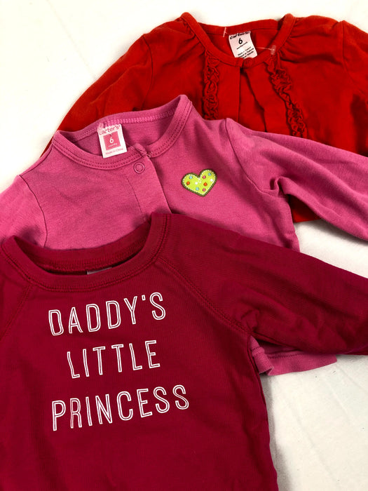 Carters 3 Piece Pink and Red Tops Bundle Size 6m
