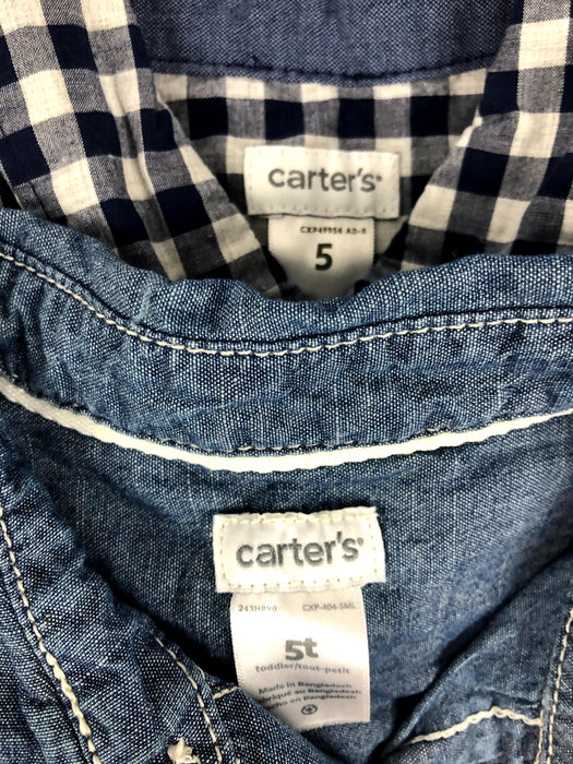 2 Piece Carters Button Down Shirt Bundle Size 5T