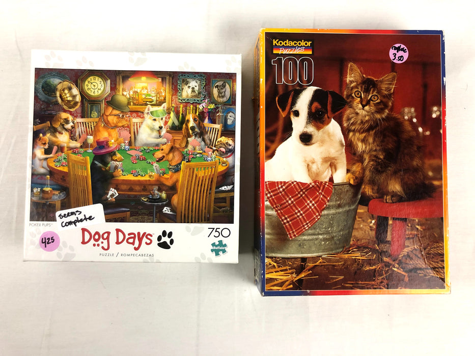 Set of 2 Cat and Dog Puzzles Bundle