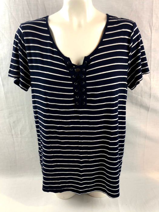Authentic American Heritage So Brand Navy Striped Shirt Size L