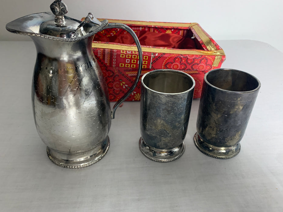 Stirling Silver Pitcher and Cups