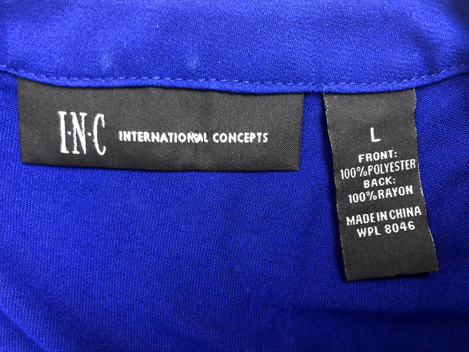 Inc International Concepts Blue Blouse Size L