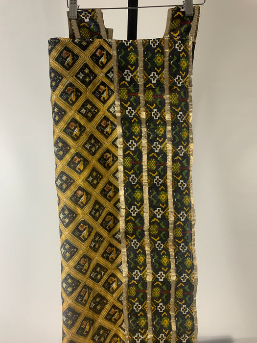 Upcycled 2pc Sari Handmade Top-Tabs Curtain and ties 84x41