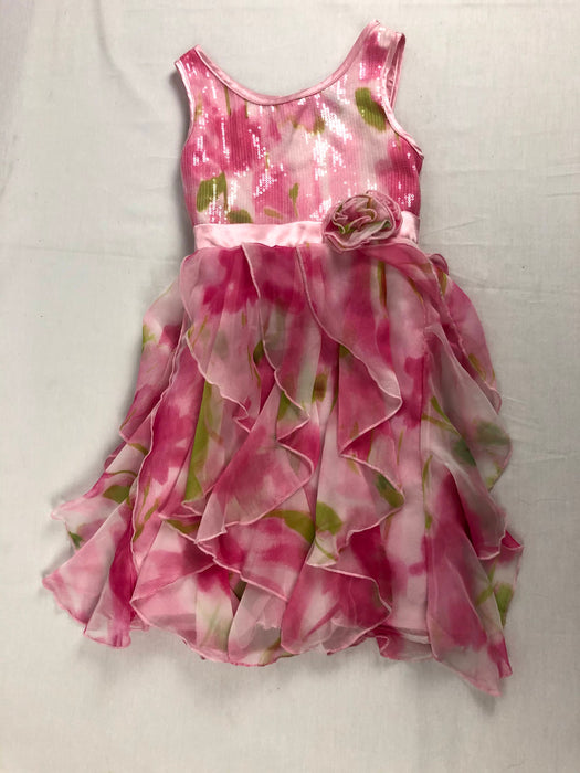 Biscotti Pink Flowered Dress Size 7