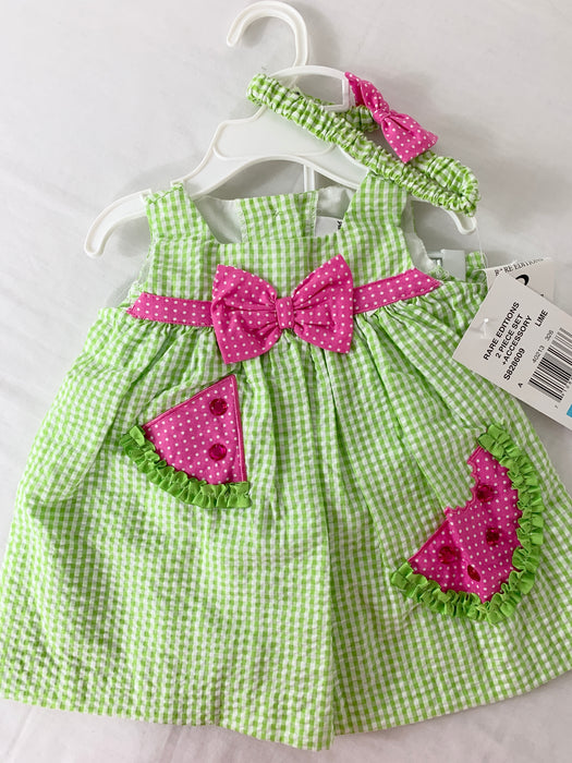 3pc. Rare Editions Adorable Watermelon Girls Dress Size 3-6m