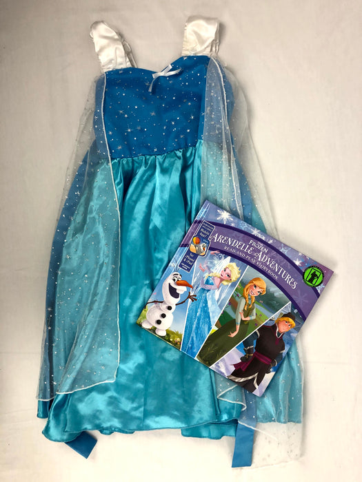 Disney Frozen Book and Elsa Dress Size 3T/4T Bundle