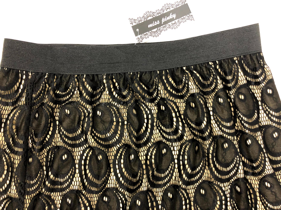 Miss Pinky New Black and Beige Skirt Size L