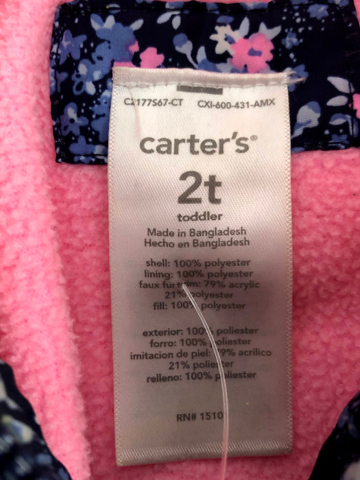 Carter's Blue Flowered Coat Size 2T