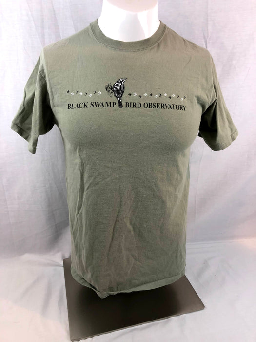 Port & Co Cotton Black Swamp Bird Observatory T-Shirt Size M