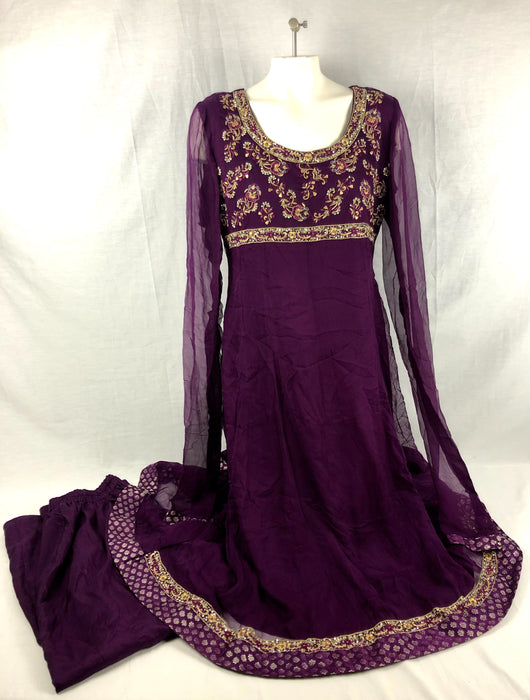 2 Piece Dress and Pants Purple Outfit Size L