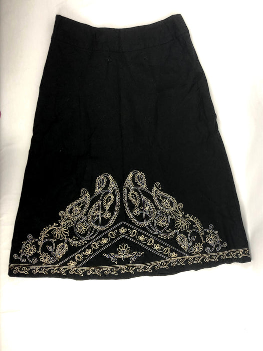 Richard Malcom Linen Blend Black Skirt Size 6