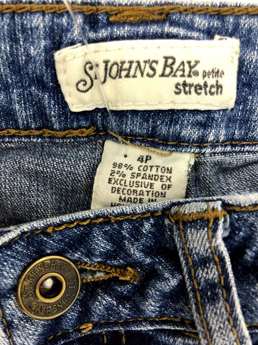 St John's Bay Petite Stretch Blue Jean Capri Size 4P