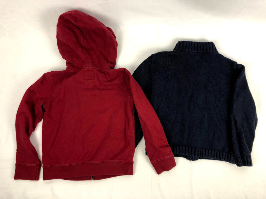 2 Piece Lucky Hoodie Sweatshirt and Land's End Zip Up Sweater Bundle Size 5T
