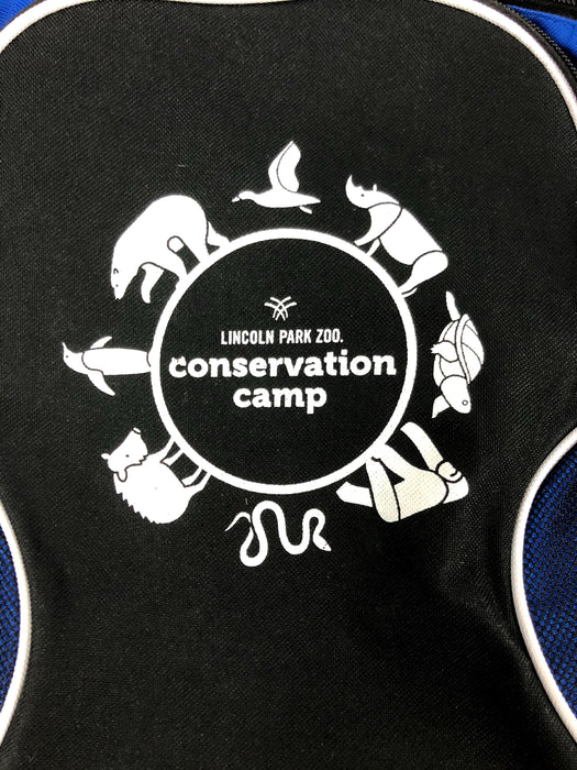 Lincoln Park Zoo Conservation Camp Blue and Black Back Pack