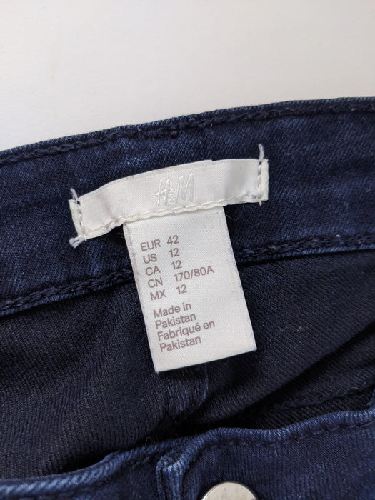 H&M jeans with rouching and zipper detail