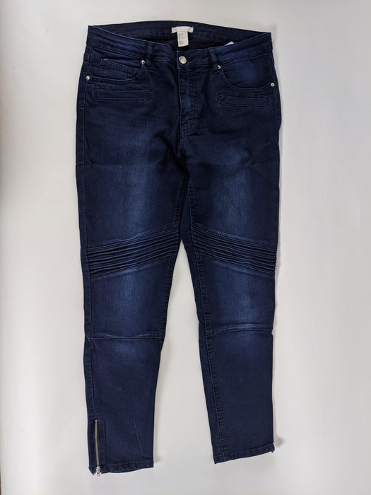 H&M jeans with rouching and zipper detail