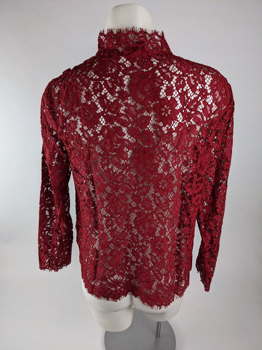J. Crew Women's Red Lace Blouse Size 12