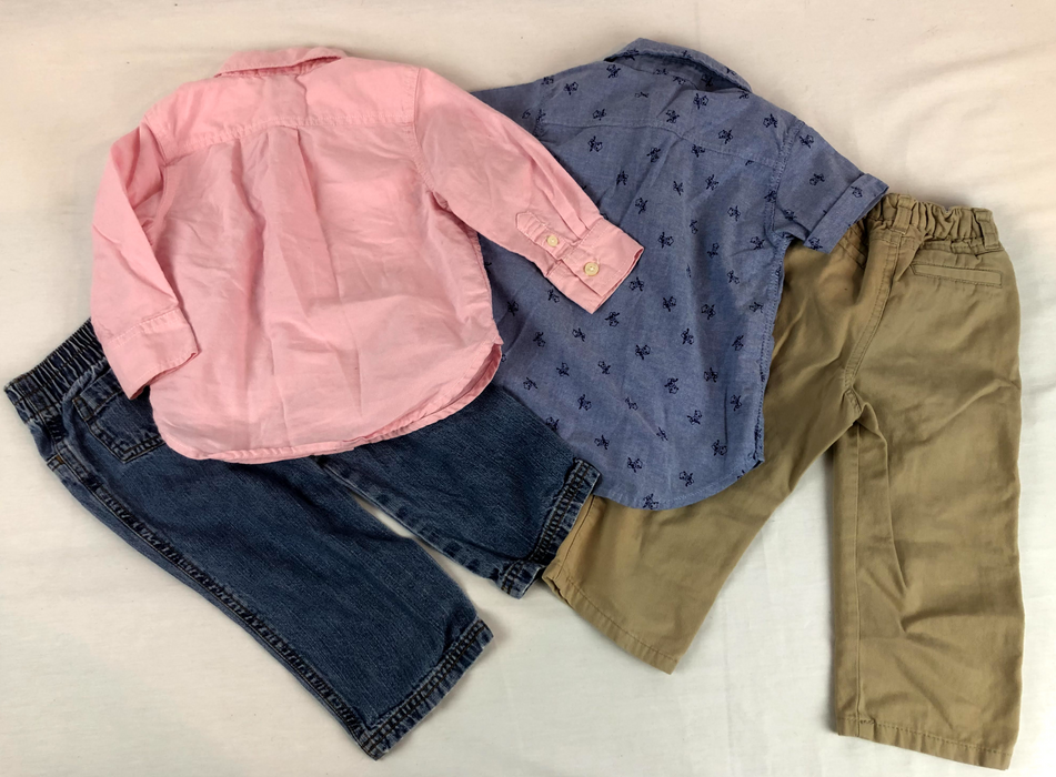 4 Piece Boys Pants and Shirts Bundle Size 12-18m