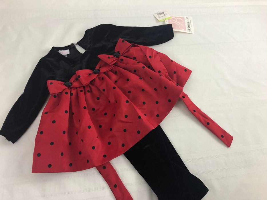 NWT 2pc Baby Red and Black Dress