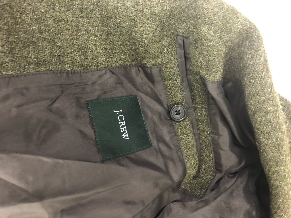 J. Crew Harris Tweed Army Green Wool Sports Jacket