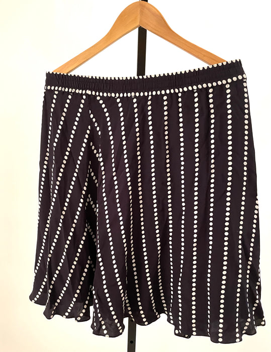 Black & White Polka Dot Print Skirt Size_12