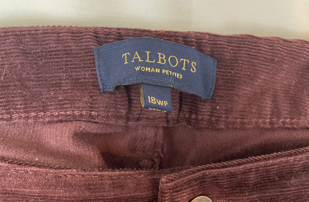 Talbots Womens petite/plus size Corduroy pants