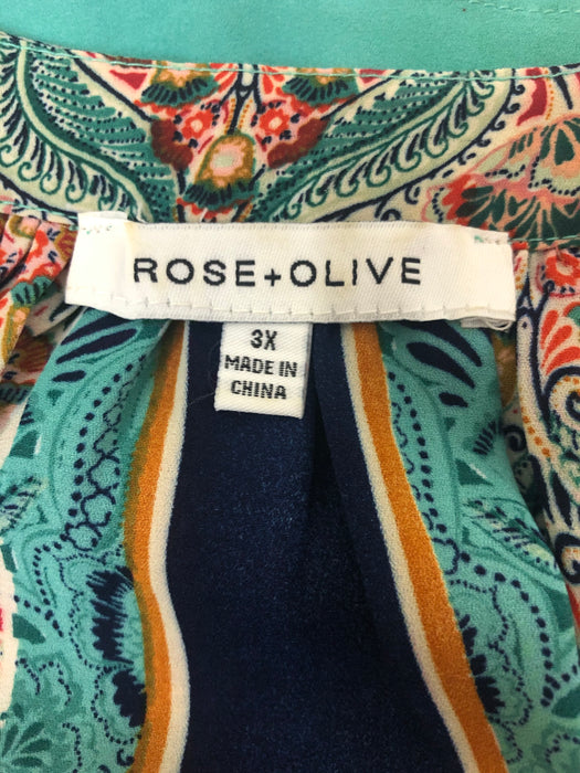 Rose and olive women’s plus tank top