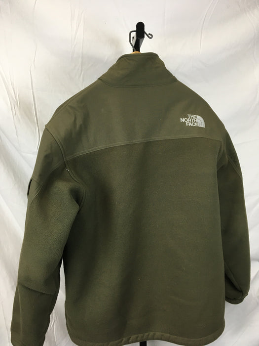 North face army green heavy fleece jacket Size_m