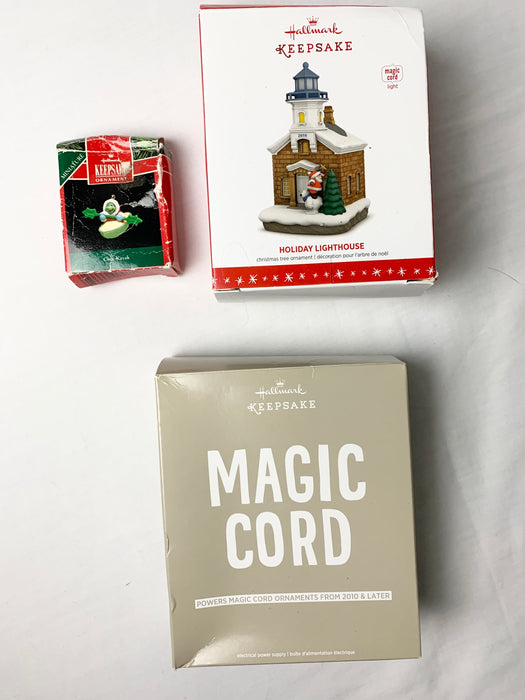 Hallmark Christmas ornaments and magic cord