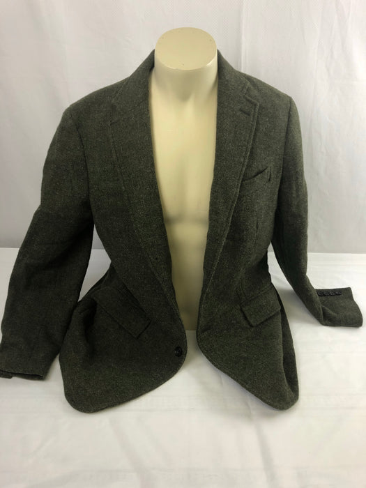 J. Crew Harris Tweed Army Green Wool Sports Jacket