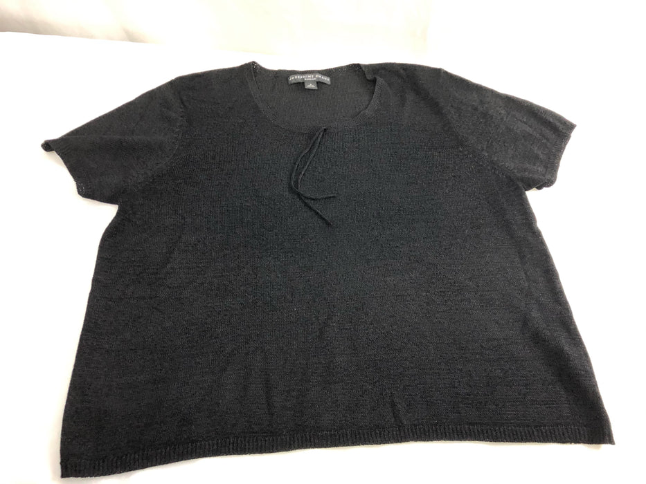 Josephine Chaus Black Short-Sleeve Sweater Large