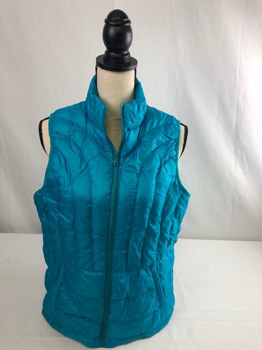 Be Inspired Turquoise Down Vest Size L