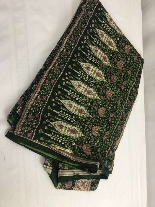 Printed Indian Sari Green